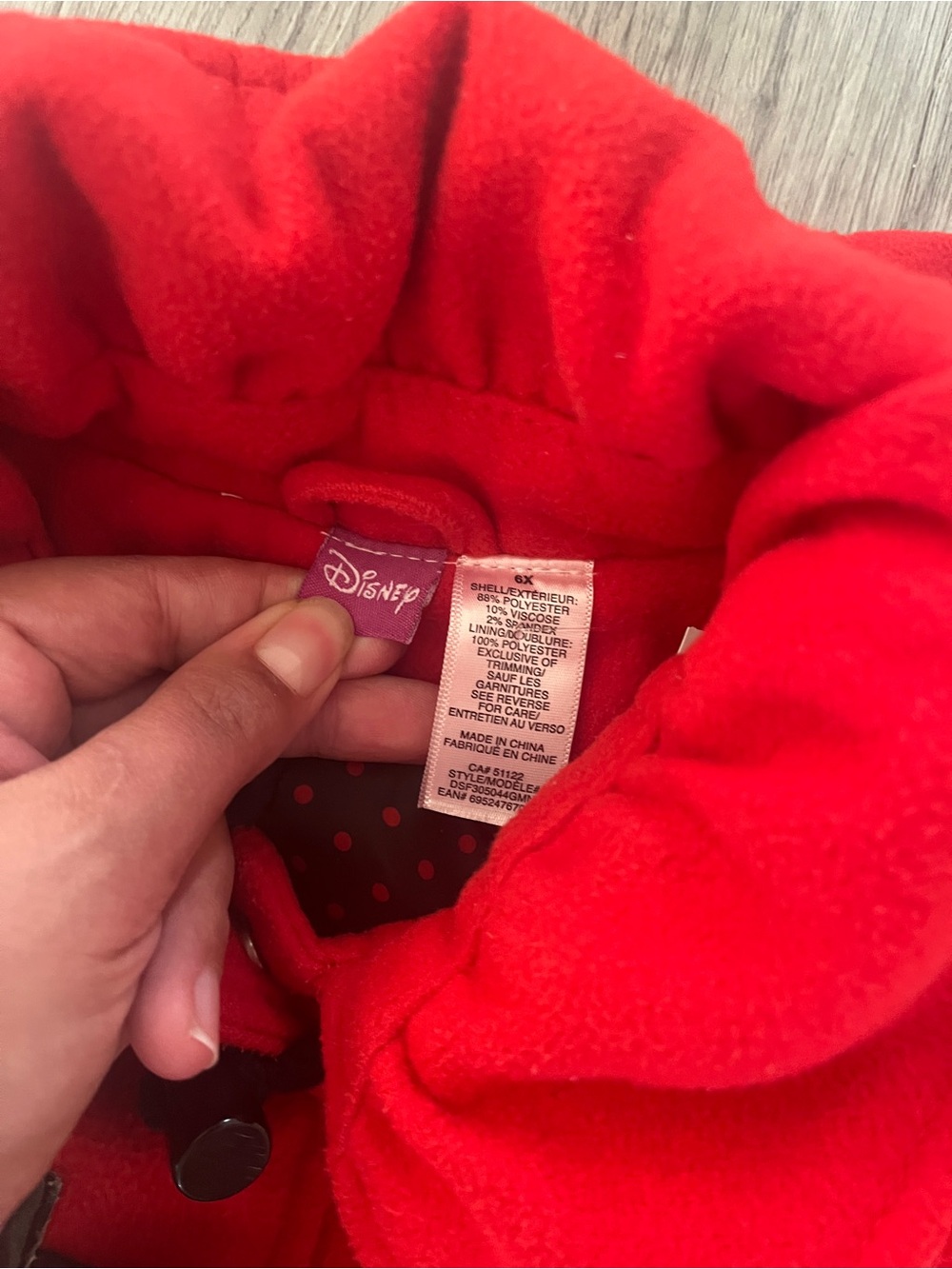 Disney Red Hooded Toggle Coat with Minnie Mouse Patch - Picture 2 of 4